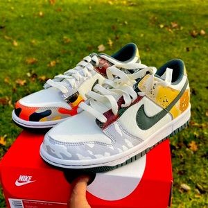 Nike Dunk Low SE TD 'Sail Multi-Camo boys size 1.5US 33EU Brand new never worn